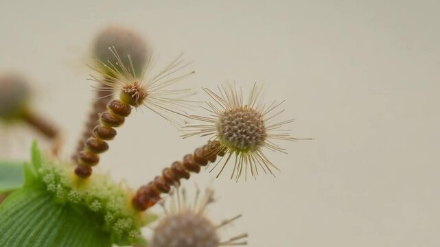 macro shot of small fuzzy plant with water drops