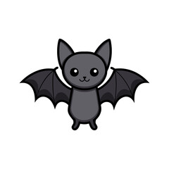 Adorable cartoon bat illustration kawaii style halloween design