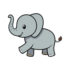 Fototapeta premium Adorable cartoon baby elephant illustration