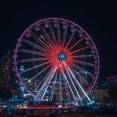 ferris wheel at night in paris
