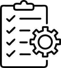 Project management checklist with gear icon for task management and workflow automation tool