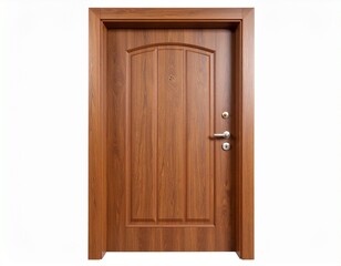 wooden door isolated on white