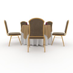 3d render Banquet Table and Chair design element Furniture