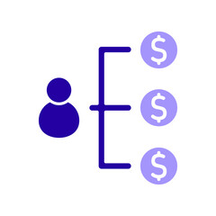 Icon a expense, isolated against a clean background.