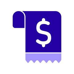 Icon a bill, isolated against a clean background.
