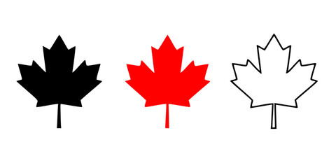 maple leaves icon collection isolated on transparent background. vector illustration

