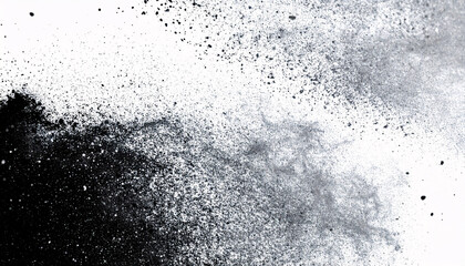 Powder Explosion: A dynamic composition of an explosion of black powder, frozen mid-air, symbolizing energy, and motion with textures that evoke the feeling of depth and contrast