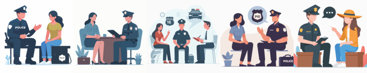 vector woman talking to sailor