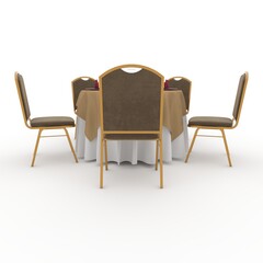 Obraz premium 3d render Banquet Table and Chair design element Furniture