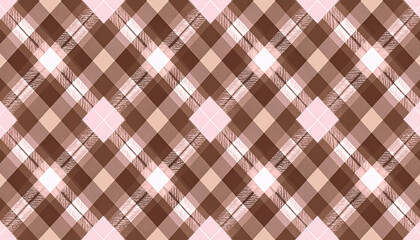 Elegance in Pattern: A sophisticated diagonal pattern of interwoven lines forming a repeating diamond and square design in muted shades of brown and pink.