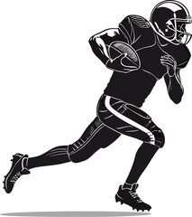 Obraz premium Dynamic male football player sprinting with the ball, showcasing strength and agility.