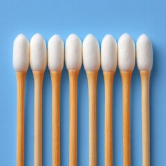 Bamboo cotton swabs isolated on clean white background