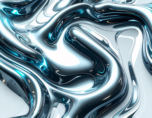 Abstract Liquid Metal: Swirling, vibrant liquid metal forms a mesmerizing abstract pattern, with its reflective surface capturing and distorting light in an ethereal display of fluidity and color.