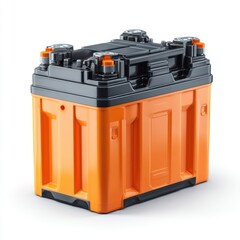 Car battery isolated on clean white background