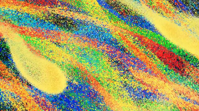 Pointillist, blurred, color stream