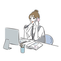 お団子ヘアのかっこいいビジネスウーマン