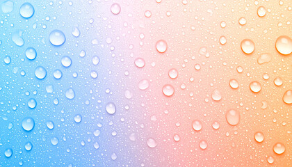 Water droplet texture: Gentle raindrops on a soft surface, creating a serene, calming visual. The droplets shimmer with a play of light and color, evoking a sense of calm.