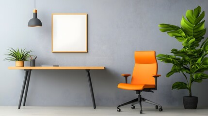 Minimalist office workstation with clean modern design