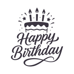 Happy Birthday Lettering Typography For t-shirt, Poster, Sticker, and Card. Vector Illustration