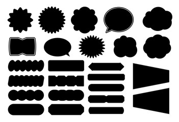 Funny Speech Balloon Set and Tag Label, Flat Pastel Style Text Box for Messages and Notes