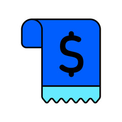 Icon a bill, isolated against a clean background.