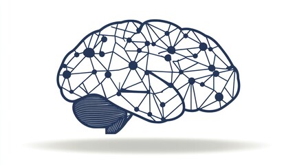 A network graphic representation of a human brain.