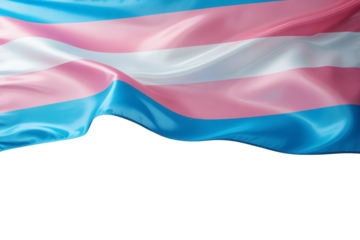 Waving Transgender Pride Flag with Copy Space, Symbol of Identity, Acceptance, and the Transgender Community for Your Design