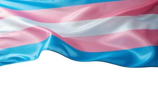 Waving Transgender Pride Flag with Copy Space, Symbol of Identity, Acceptance, and the Transgender Community for Your Design