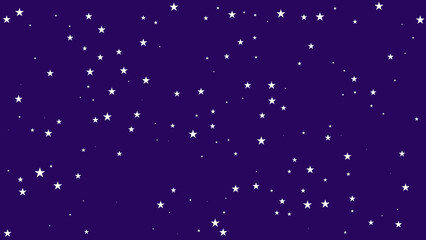A deep purple night sky scattered with numerous shining white stars, creating a tranquil and celestial atmosphere.