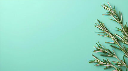 Light Teal Background With Decorative Branches
