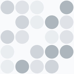 Abstract pattern of varying gray and white circles arranged in a grid on a light background, creating a modern aesthetic.
