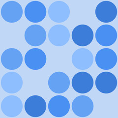 A grid of overlapping circles in various shades of blue on a light blue background, creating a harmonious and calming pattern.