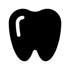 Tooth glyph icon. Perfect for dental apps or health education UI.