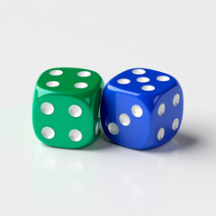 dice on a blue background