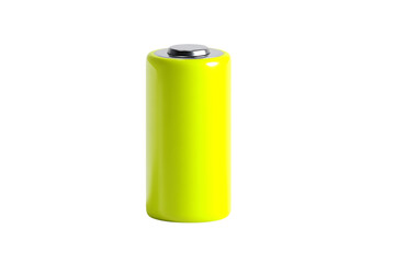 A Vibrant Yellow Rechargeable AA-Sized Battery Cell  Isolated on transparent background, cutout	