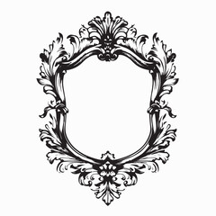 Classic mirror frame image vector isolated on white background
