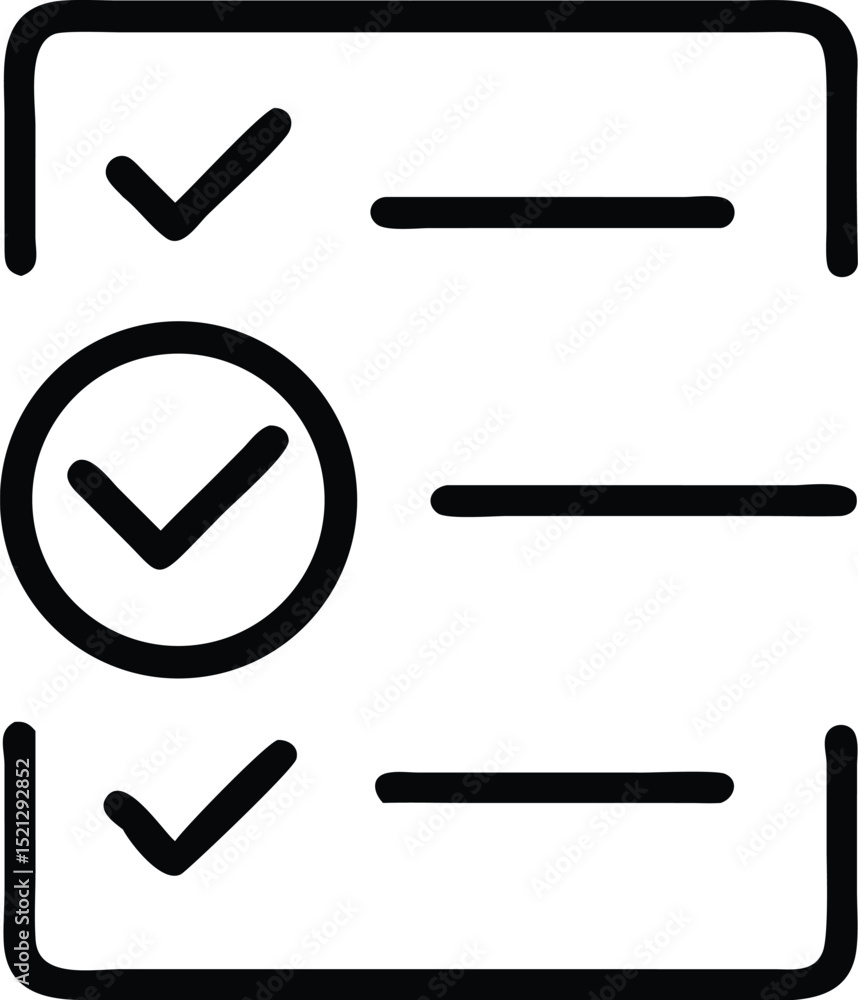 Poster Checklist task list vector icon for project management and to do list application design use case