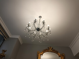 Elegant Crystal Chandelier in a Modern Interior