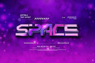 Futuristic Chrome Space Text Effect - Editable Text Effect