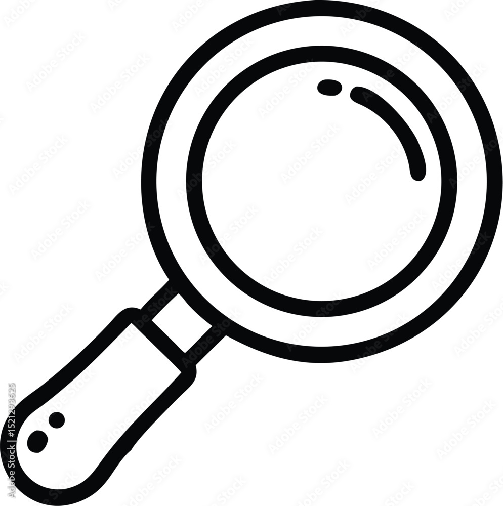 Poster magnifying glass vector icon for search and zoom in symbol for finding information and detail view