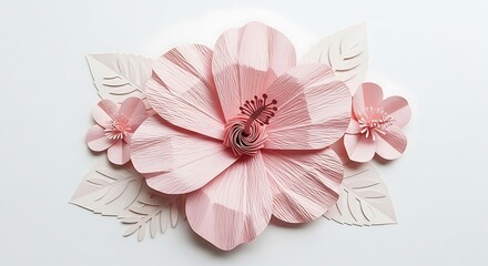 Pink paper flower art, handmade paper flowers, paper craft, floral decoration, flower arrangement design