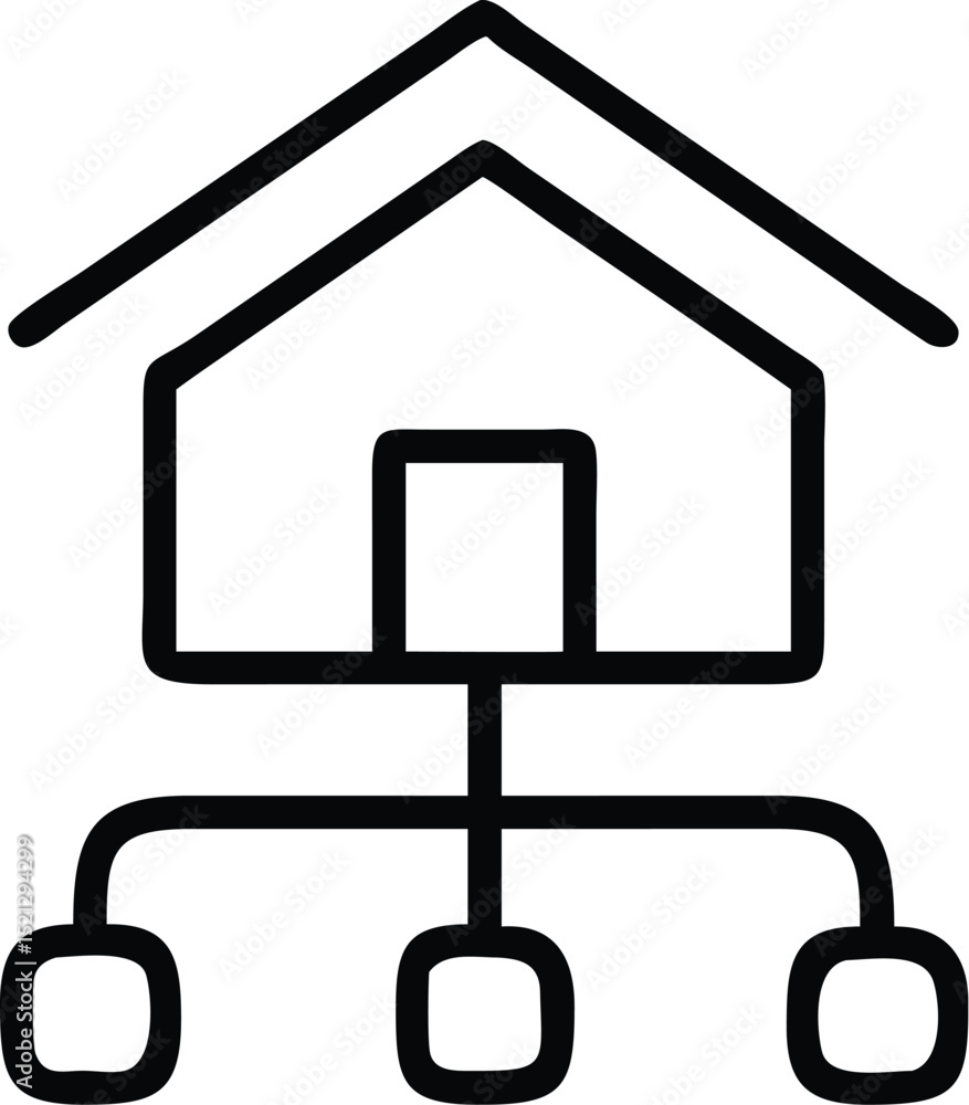 Poster smart home automation system icon vector for iot devices and network connection technology concept