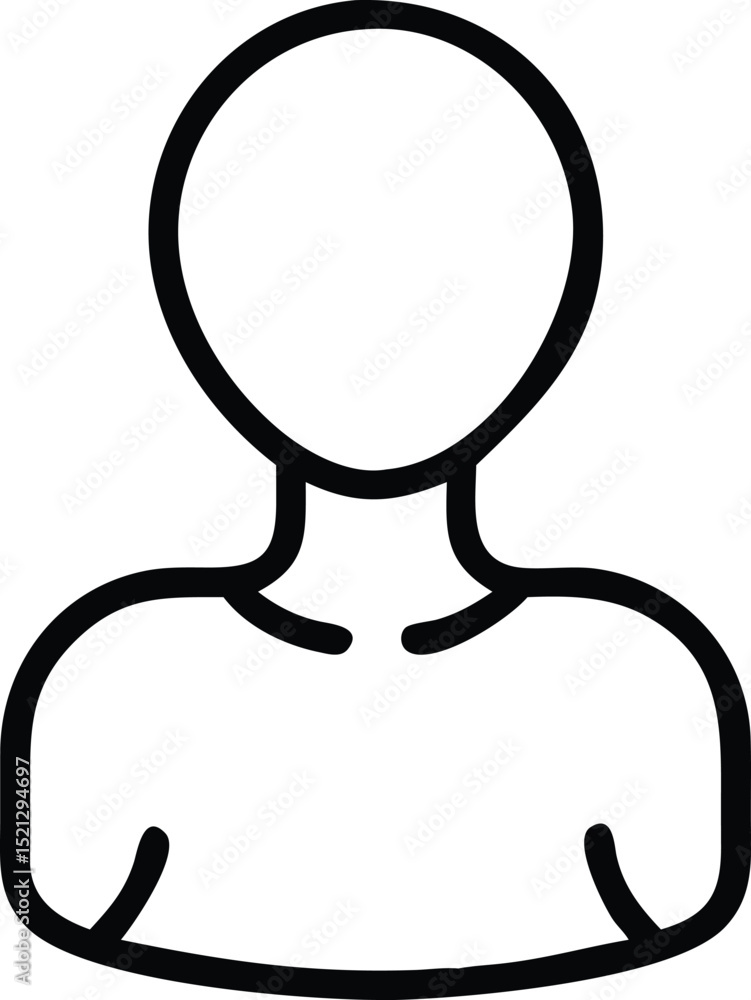 Poster stock vector graphic of user avatar profile icon person symbol outline representation for website us