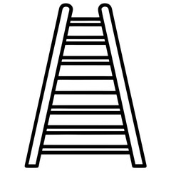 Simple black and white line drawing of a ladder