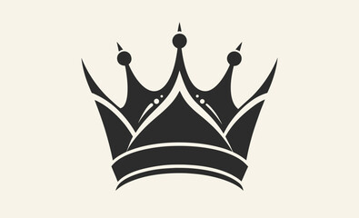 Crown silhouette icon, royal crown vector, simple crown symbol, black crown design