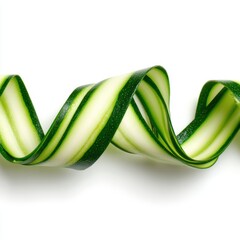 Zucchini ribbon isolated on clean white background