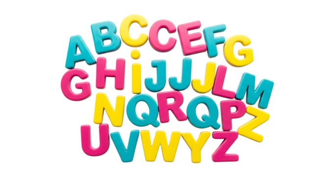Alphabet letters colorful abc educational learning preschool school kids font
