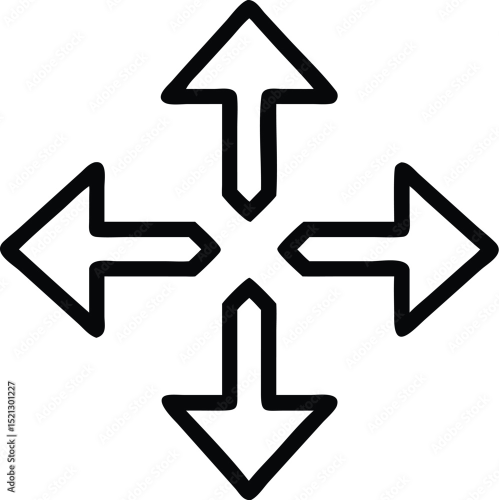 Poster directional arrows icon for navigation and ui design representing movement and orientation symbol