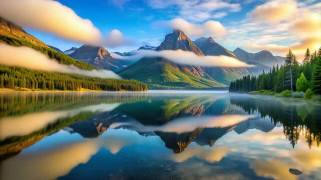 glacier park sunrise landscape video