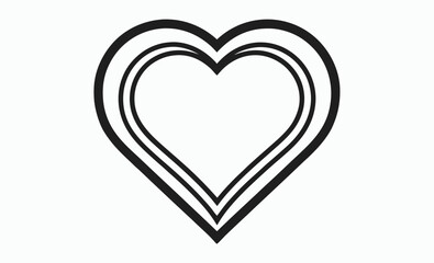 Heart icon,  flat heart vector, black heart symbols, love icon collection, minimal shape illustration